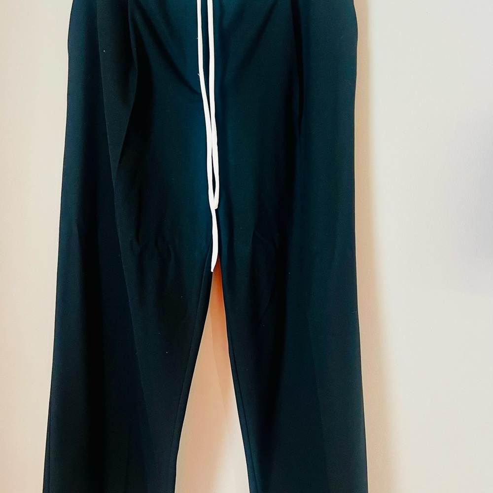 Zara Black Women's Trousers with White Drawstring